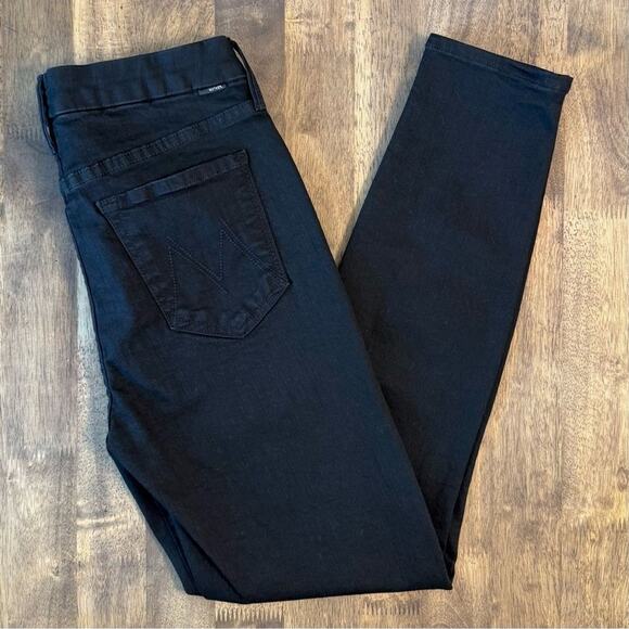 MOTHER High Waisted Lace Up Looker Ankle Not Guilty Denim Jean Black Size 29 - Picture 9 of 10